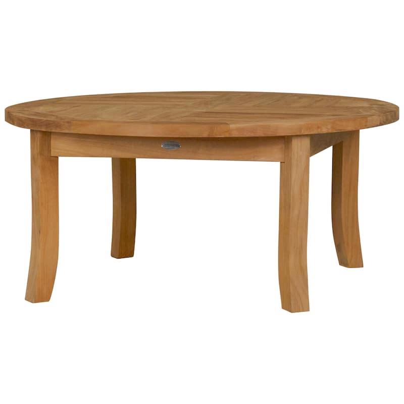 Chic Teak Italy Round Outdoor Teak Wood Patio Coffee Table, 39 inch