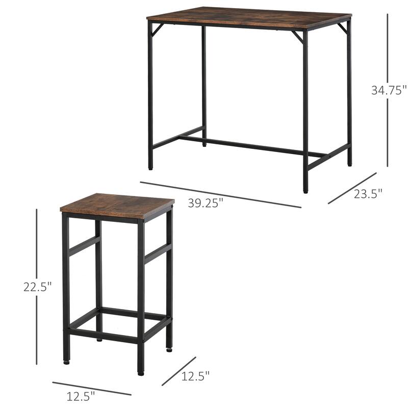 5-Piece Industrial Dining Table Set