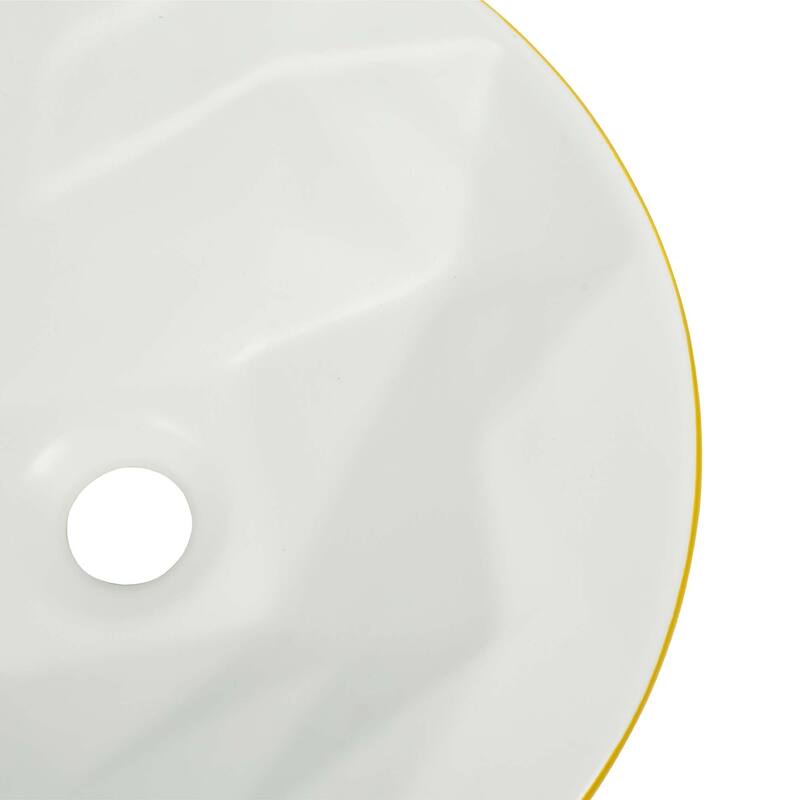 Fine Fixtures 16 inch Round Ceramic Vessel Bathroom Sink