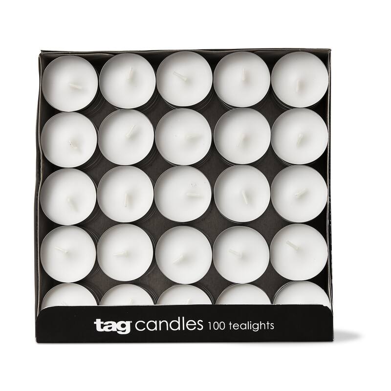 Color Studio Unscented White Paraffin Wax Tealight Candles Set Of 100, Burn Time 4.5 hours