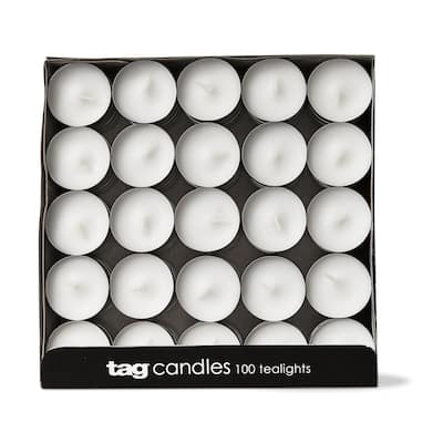 Color Studio Unscented White Paraffin Wax Tealight Candles Set Of 100, Burn Time 4.5 hours