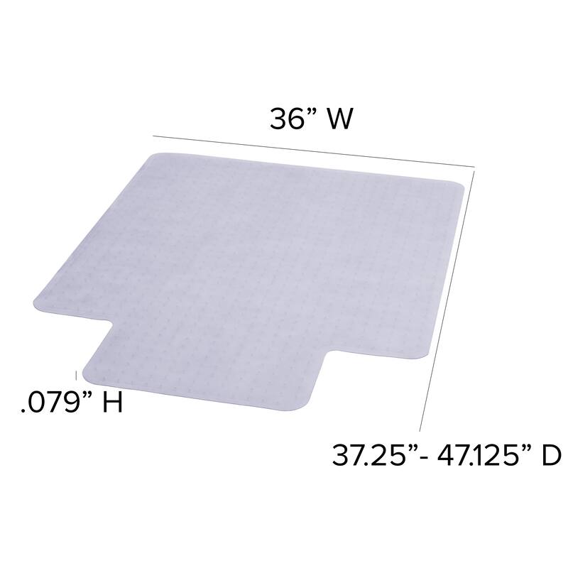 36" x 48" Carpet Chair Mat with Lip and Scuff and Slip Resistant Textured Top