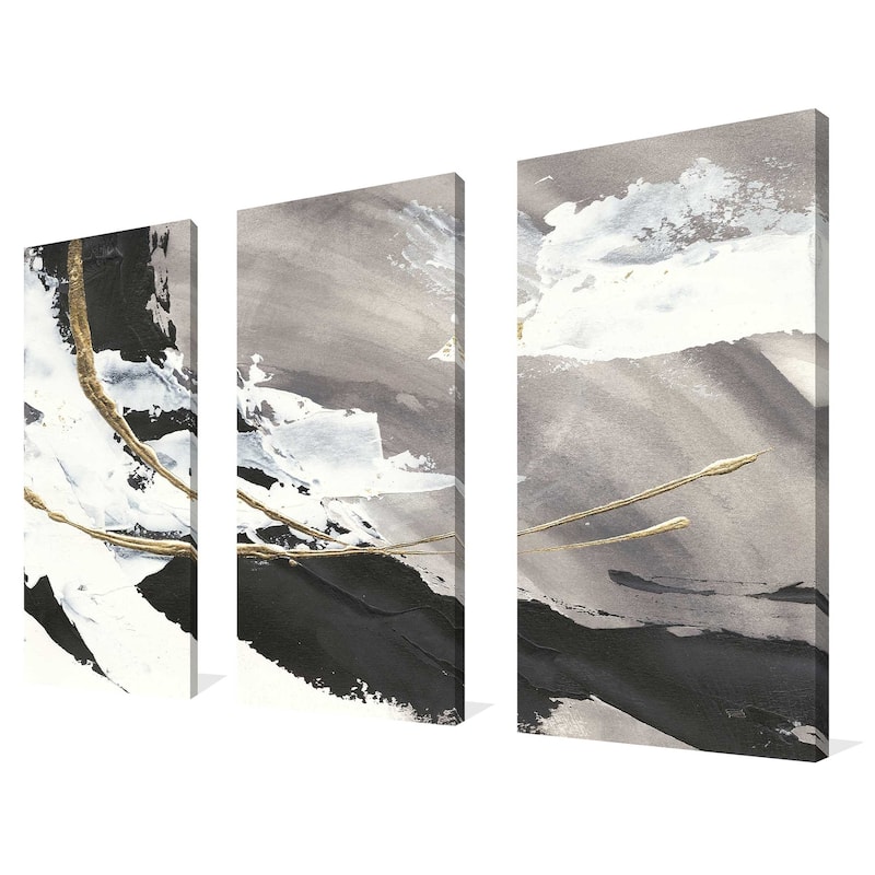 "Gilded Arcs I" 3 Piece Set on Canvas
