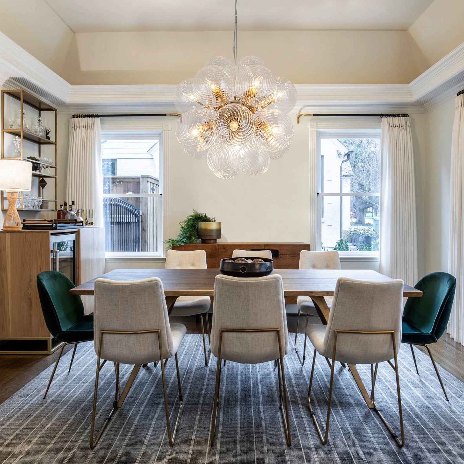 Glass ball chandelier modern on sale