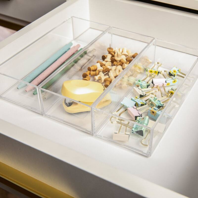 Flash Furniture BE-PB4516-3-MS Brody 2" Tall Stacking Office Organizer