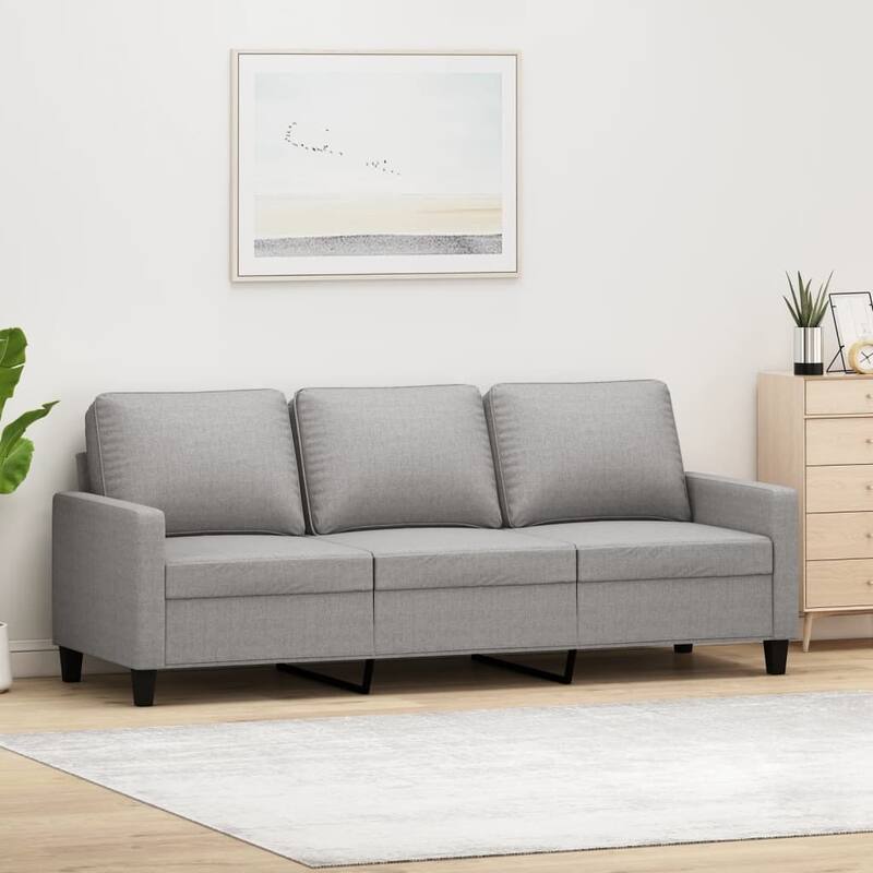 vidaXL 3-Seater Sofa Light Gray 70.9" Fabric - 78" x 30.3" x 31.5"