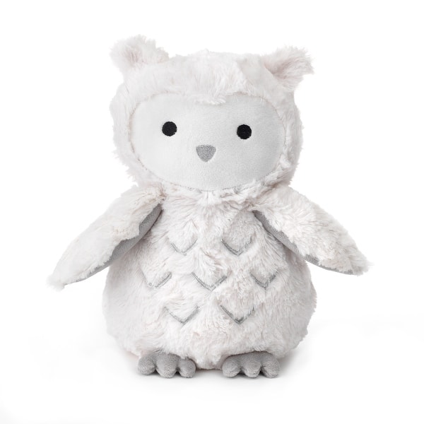 slide 2 of 4, Lambs & Ivy Luna White/Gray Plush Owl Stuffed Animal - Luna