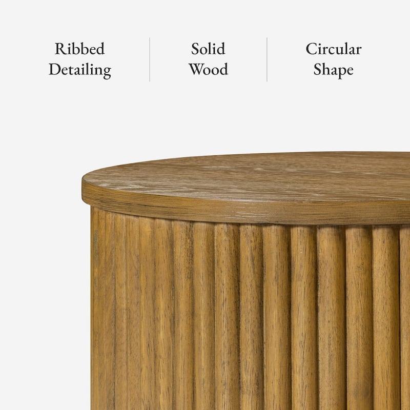 Maven Lane Dallas Round Wooden Side Table
