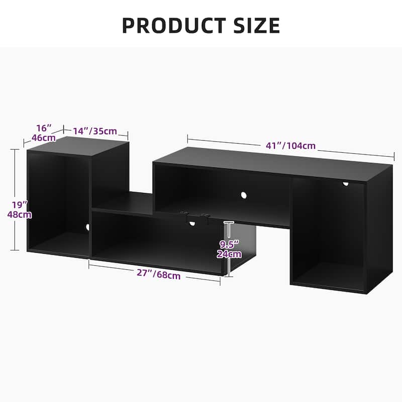 Moasis Modern DIY TV Stand Deformable Entertainment Center with LED Light Strip