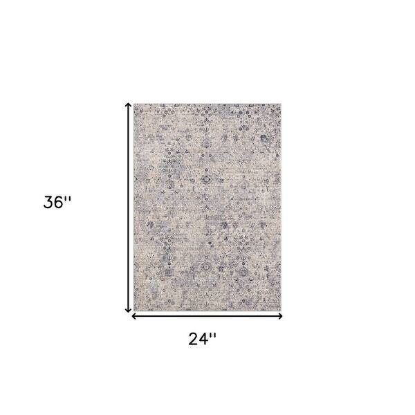 HomeRoots 2' X 3' Gray Floral Area Rug - 2' x 3' - On Sale - Bed Bath ...