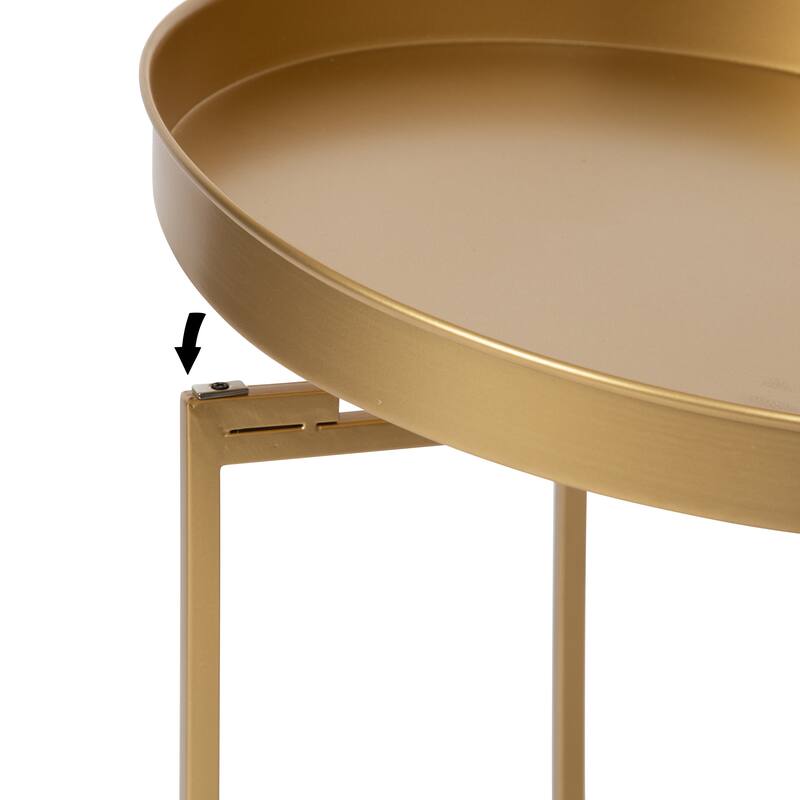 Kate and Laurel Celia Round Metal Side Table - 18.25x18.25x22
