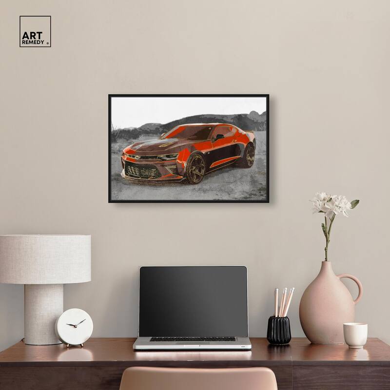 Red Sports Car Canvas by Art Remedy
