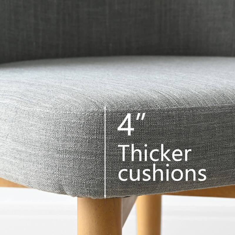 Linen Upholstered Parson Chair(Set of 2)