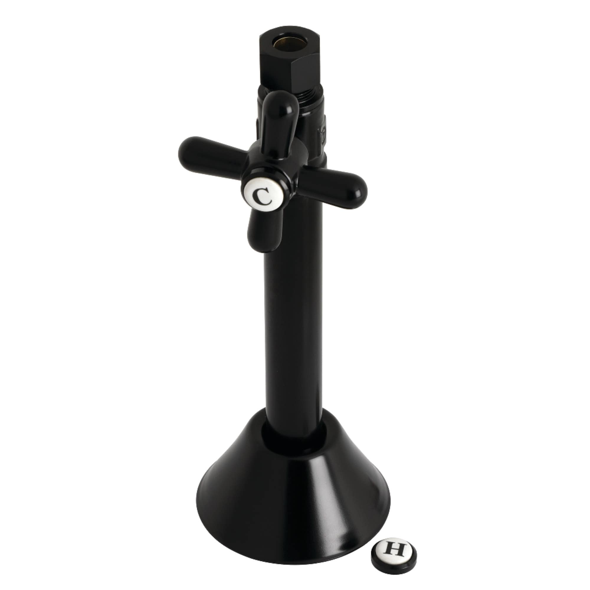 Vintage 1/2-Inch Sweat x 3/8-Inch O.D. Comp Straight Shut-Off Valve with 5-Inch Extension