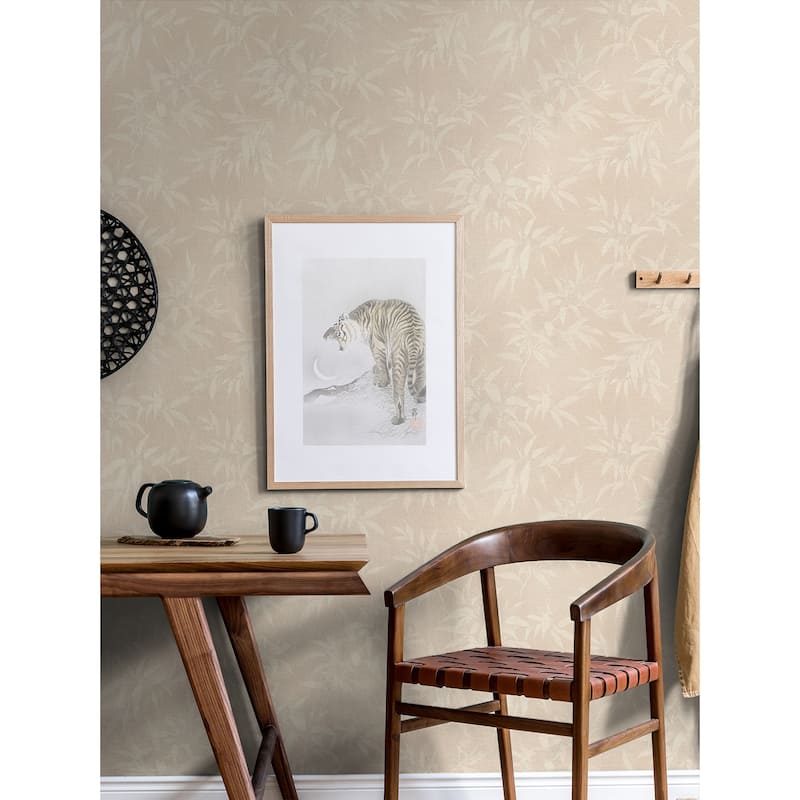 Advantage Minori Beige Leaves Wallpaper - 20.9in x 396in x 0.025in - 20.9in x 396in x 0.025in