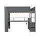 preview thumbnail 5 of 14, Full Size Loft Bed w/Desk,Multi-storage Shelves,LED,Charging Station