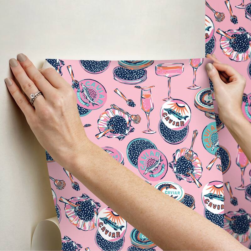 Champagne and Caviar Pink Peel and Stick Wallpaper