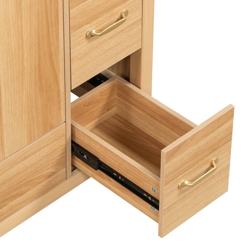 36" Wood Bathroom Vanity,2 Soft Close Doors, 4soft Close Drawers,Adjustable Shelf,Modern Storage Cabinet