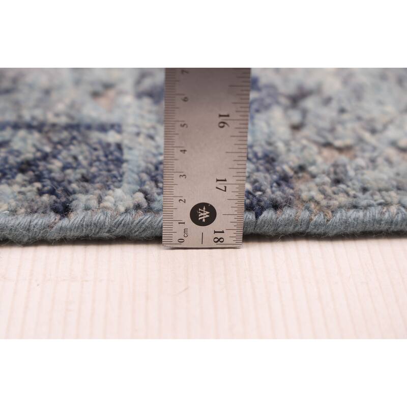 ECARPETGALLERY Hand-knotted Tangier Light Blue Wool Rug - 5'4 x 7'8