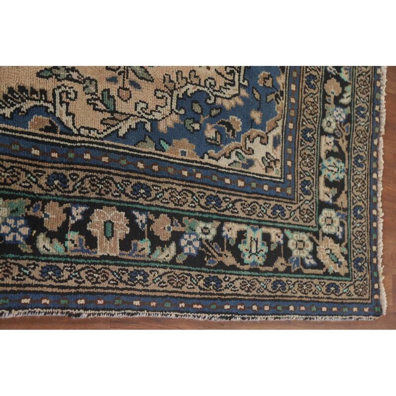 Hand Knotted Oriental 100% Wool Carpet Traditional Floral Peach Hamedan Area Rug - 9' 10'' X 6' 11''