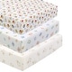 preview thumbnail 9 of 54, Polka Dot Animal Bear Friends ABC&123 Unisex Multi-color Cotton Toddler/Baby Crib Child Fitted Sheet Set (Pack of 3) - N/A