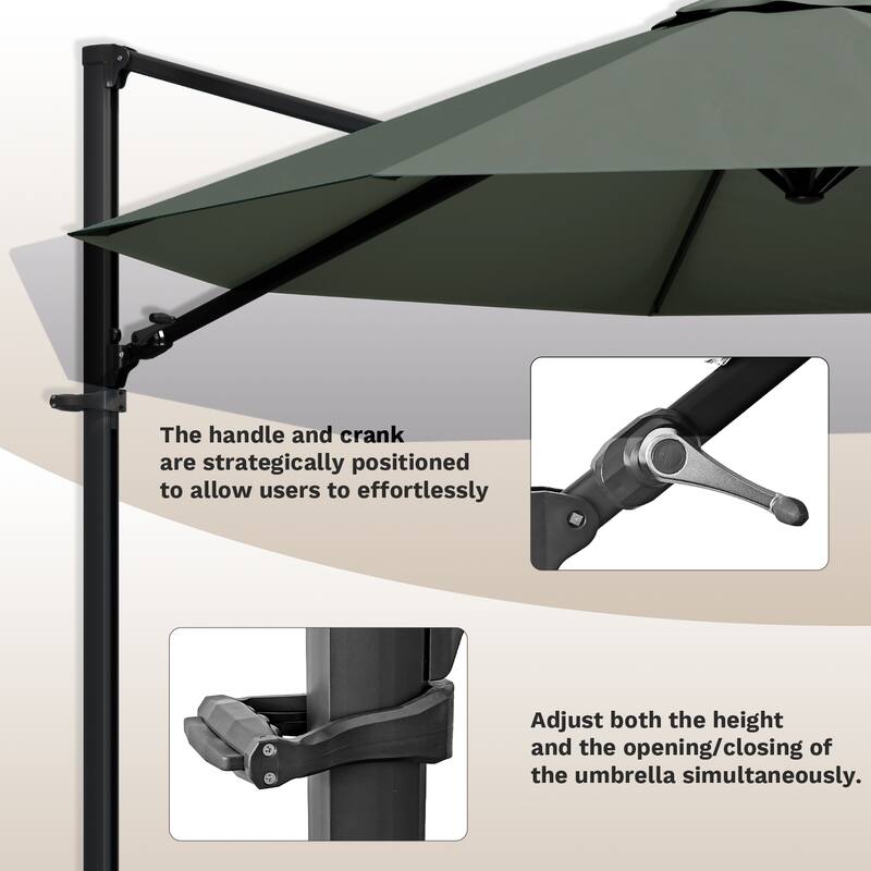 Patiowell 10FT Patio Umbrella with Push Button Tilt and Crank, Outdoor Umbrella, Multiple Colors