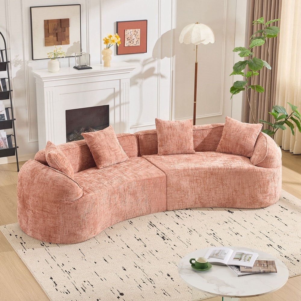 Curved Compressed Sofa, Creative Nordic-style Design for Living Room