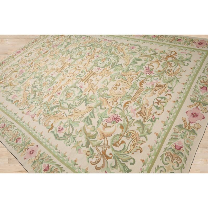 8'6''x11'8'' Hand Woven Wool Ivory Kilim Traditional Area Rug - 8' 6'' x 11' 8''