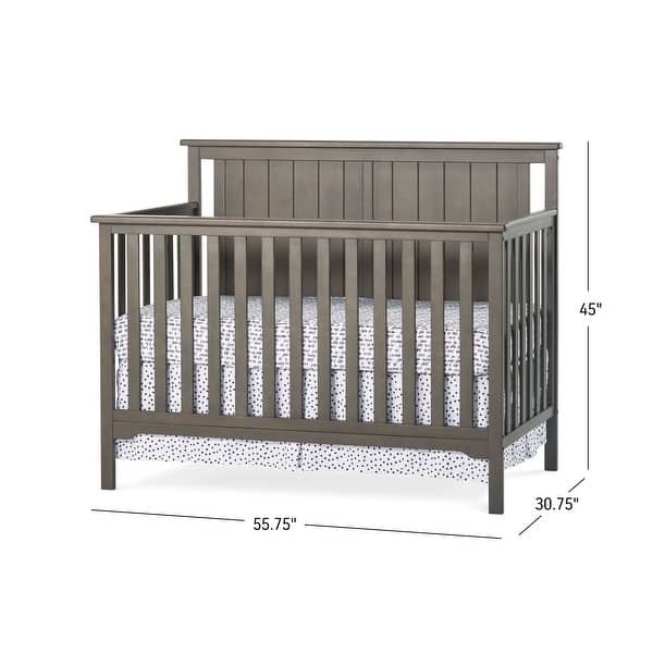 dimension image slide 1 of 3, Forever Eclectic Cottage Flat Top 4 in 1 Convertible Crib