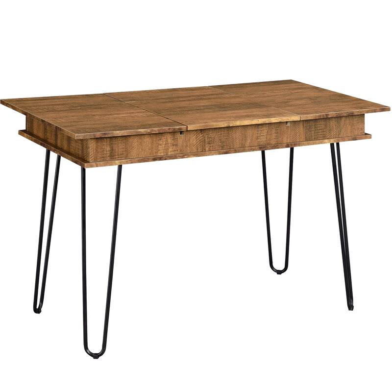 Industrial Design Home Office Desk with Flip Top Storage