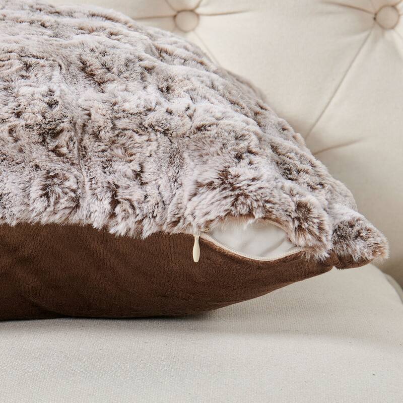 1 Pc Variegated FauxFur Pillow Shell Decorative Cushion Cover