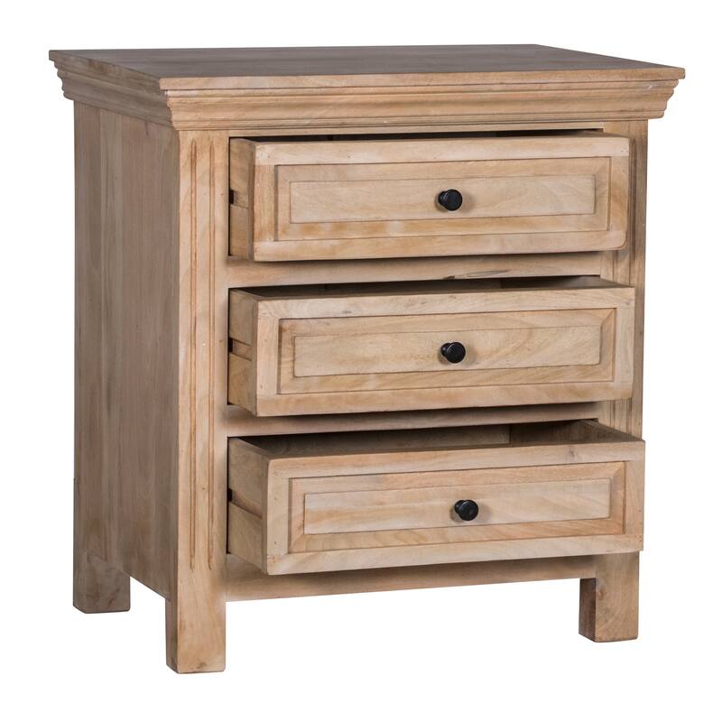 Maadze 28" WIde 3-Drawers Solid Wood Nightstand
