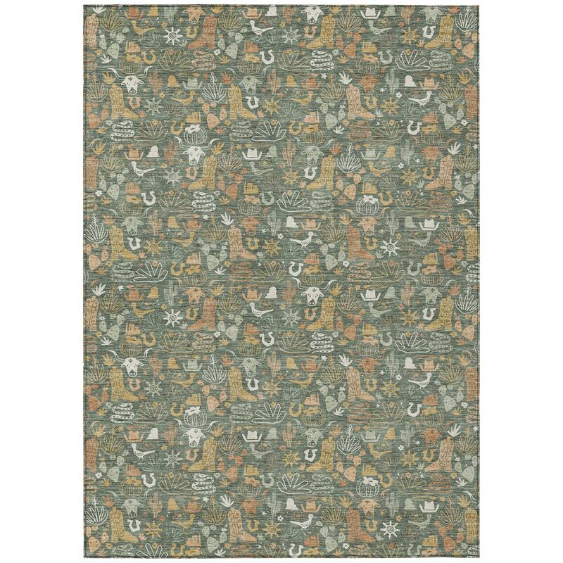 Machine Washable Indoor/ Outdoor Cowboy Dallas Chantille Rug