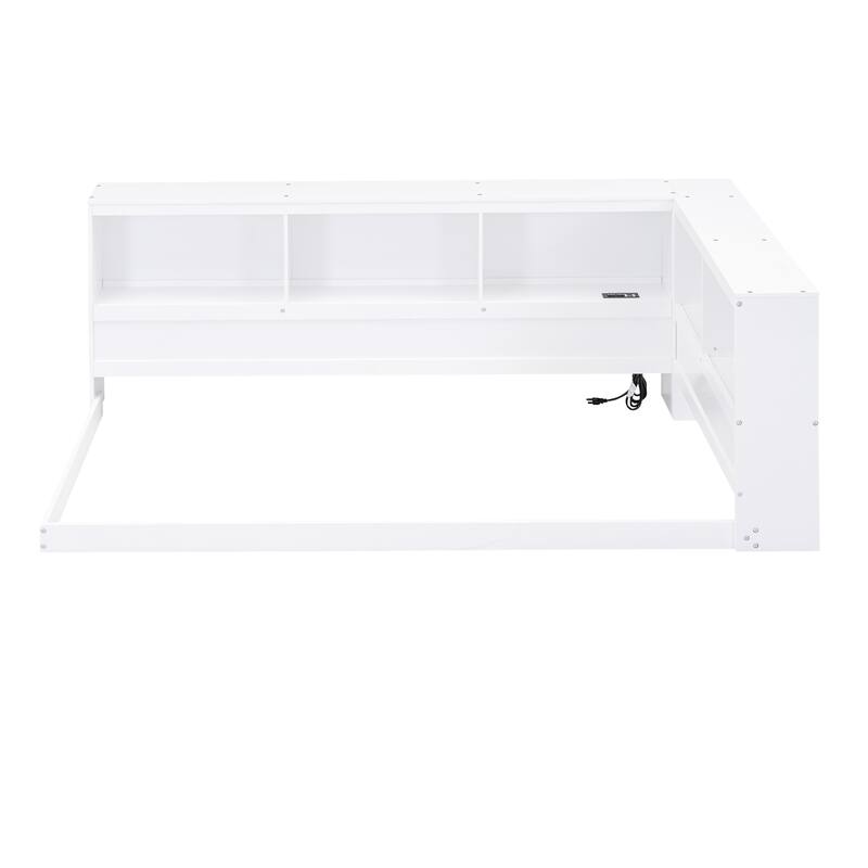 Wood Daybed with Storage Cabinets and USB Ports