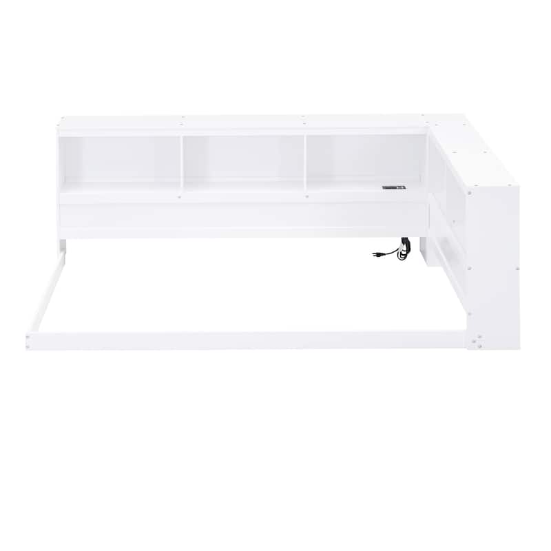 Wood Twin Size Daybed with Storage Cabinets and USB Ports