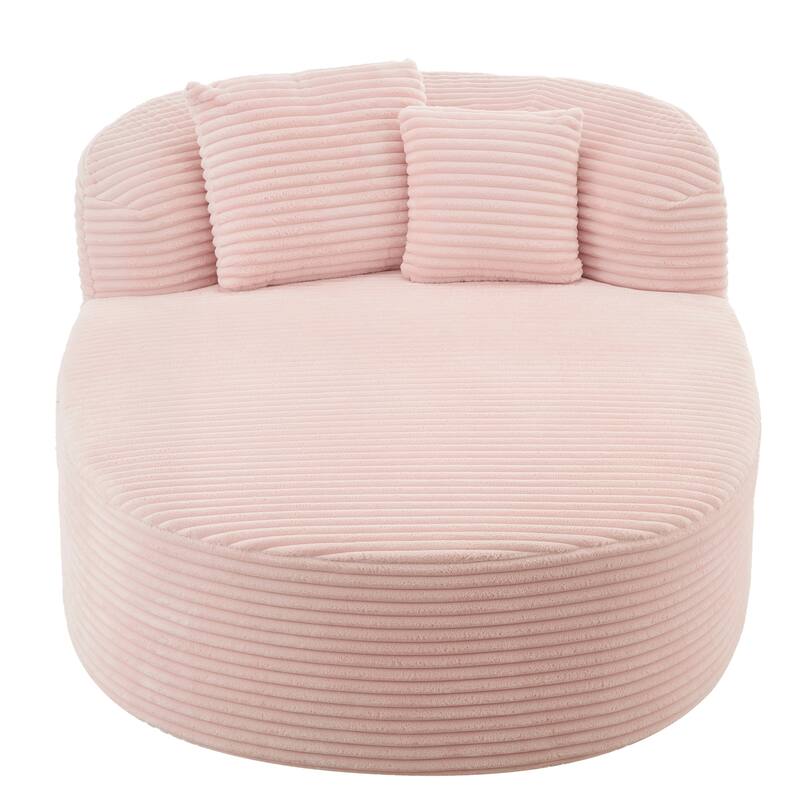 Modern Chaise Lounge Sofa Boneless Couch 51.6" Sofa Bed Compression Sofa Couch With Two Supportive Pillows