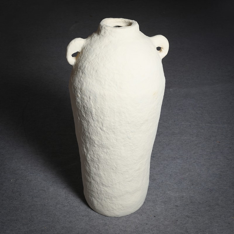 Paper Mache Vase Dia 39.50" Off-White - Off-White