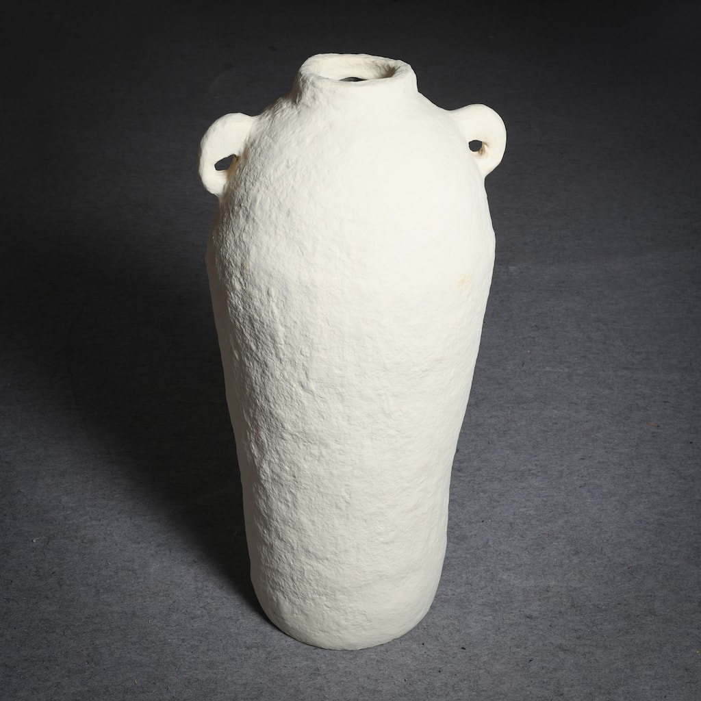 Paper Mache Vase Dia 39.50" Off-White - Off-White