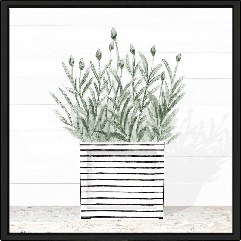 "A Lavender In Modern Pot III" Print on Floating Canvas