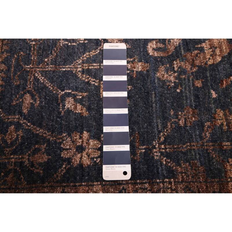 ECARPETGALLERY Hand-knotted Heritage Dark Navy Silk, Wool Rug - 8'1 x 9'11