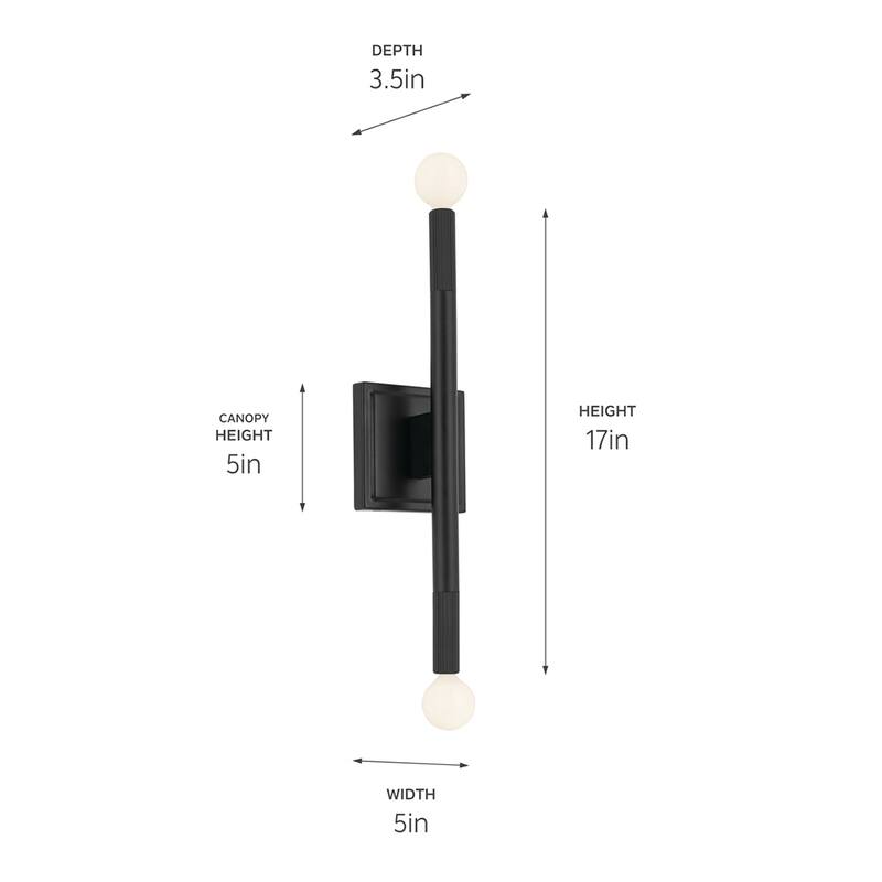 Kichler Lighting Odensa 17 in. 2-Light Wall Sconce