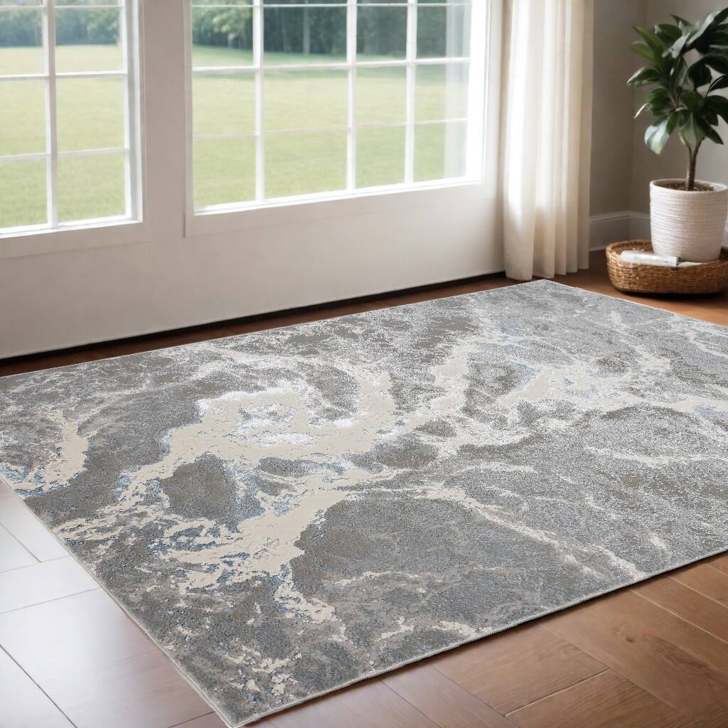 Susis Power Loomed Abstract Modern Stain Resistant Area Rug By HomeRoots - 34' X '20' X '0.39