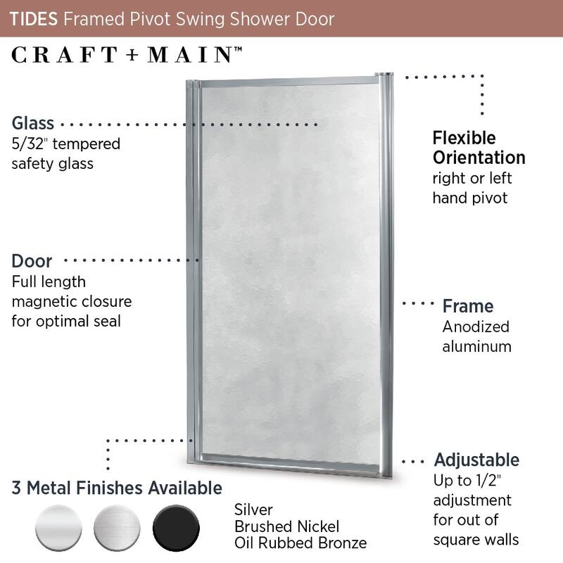 CRAFT + MAIN TDSW2965-OB Tides 65" High x 29" Wide Hinged Framed
