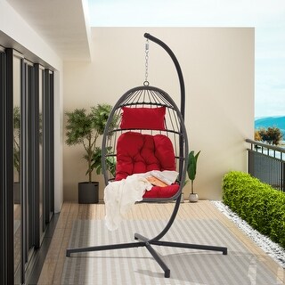 Outdoor Garden Rattan Egg Swing Chair Hanging Chair PE Hang Chair