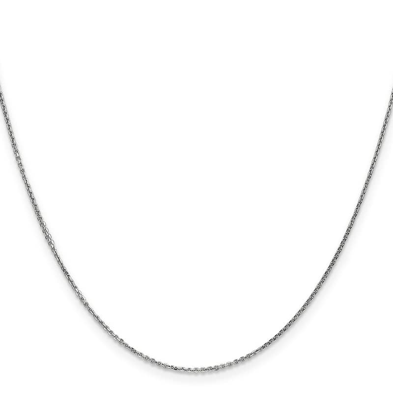 Curata 14k White Gold 10" 0.95mm Diamond-Cut Cable Chain Anklet (Lobster-claw)