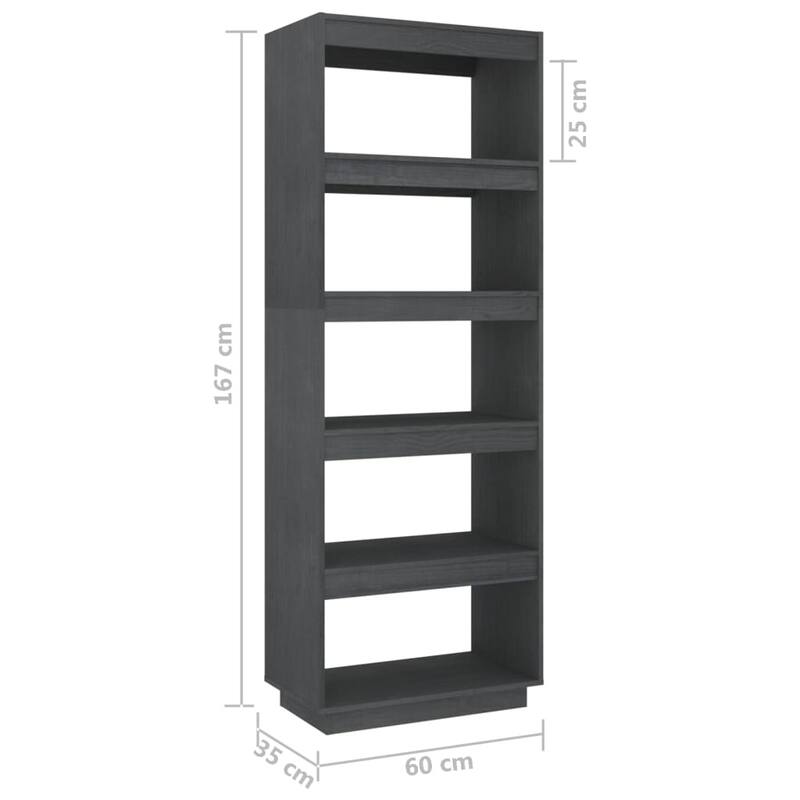 vidaXL Room Divider Storage Bookshelf Bookcase with Shelves Solid Wood Pine - 23.6 x 23.6 x 65.7 in