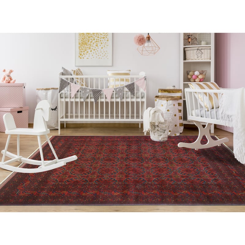 Khal Mohammadi Tayte Red/Navy Rug - 6'7" x 9'7"