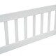 preview thumbnail 7 of 7, Full Size Wood House-Shaped Floor Bed with Fence and Guardrails, White