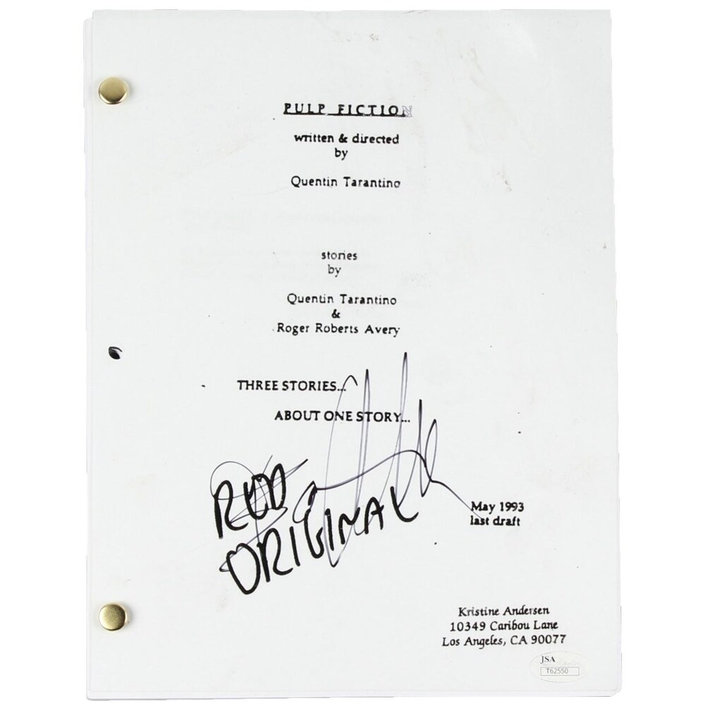 As Is Bruce Willis Signed Pulp Fiction Full Movie Script Jsa Overstock