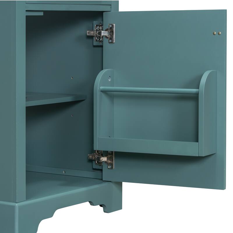 GDFStudio - Lisa 20" Bathroom Vanity with Ceramic Sink, Soft-Close Door & Storage Rack